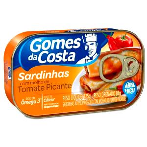 Quantas calorias em 3 colheres de sopa (60 g) Sardinhas com Molho de Tomate Picante?