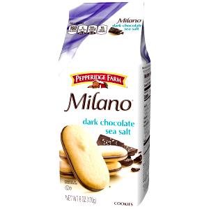 Quantas calorias em 3 cookies (34 g) Milano Dark Chocolate?