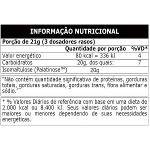 Quantas calorias em 3 dosadores rasos (21 g) Palatinose?