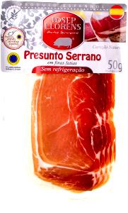 Quantas calorias em 3 fatias (40 g) Presunto Serrano Fatiado?