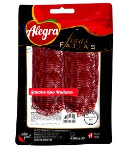 Quantas calorias em 3 fatias (40 g) Salame?