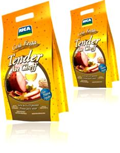 Quantas calorias em 3 fatias (50 g) Tender Ave Cheff?