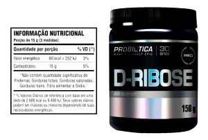 Quantas calorias em 3 medidas (15 g) D-Ribose?