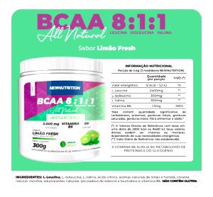 Quantas calorias em 3 medidores (3,4 g) BCAA 8:1:1?