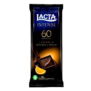 Quantas calorias em 3 quadradinhos (25 g) Intende Laranja 60% Cacau?