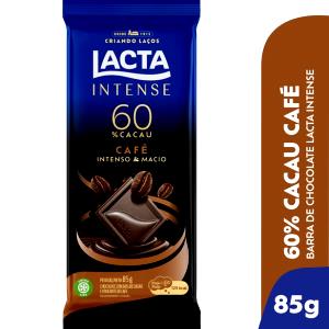 Quantas calorias em 3 quadradinhos (25 g) Lacta Intense 60% Cacau e Café?