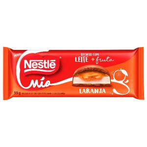 Quantas calorias em 3 quadradinhos (25 g) Nestlé Mio Laranja?