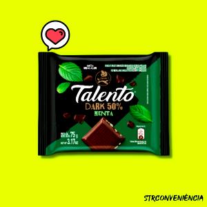 Quantas calorias em 3 quadrados (25 g) Talento Dark 50% Cacau Menta?