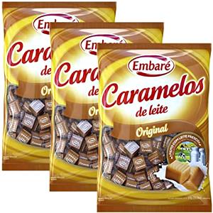 Quantas calorias em 3 unidades (20 g) Bala de Caramelo?