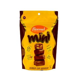 Quantas calorias em 3 unidades (22 g) Mini Bombom com Amendoim?