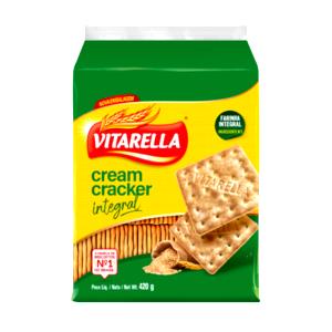 Quantas calorias em 3 unidades (30 g) Biscoito Cream Cracker Integral?