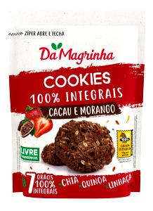 Quantas calorias em 3 unidades (30 g) Cookies 100% Integrais Cacau e Morango?