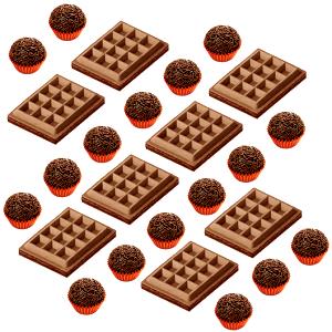 Quantas calorias em 3 unidades (30 g) Newafer Brigadeiro?