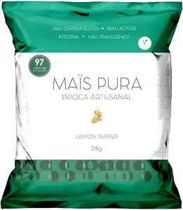 Quantas calorias em 3 xícaras (25 g) Pipoca Artesanal Sabor Lemon Pepper?