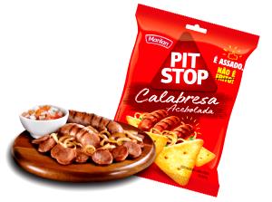 Quantas calorias em 36 biscoitos (25 g) Pit Stop Petisco Calabresa Acebolada?