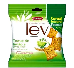 Quantas calorias em 37 biscoitos (40 g) Lev Toque de Limão e Ervas Finas?