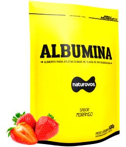 Quantas calorias em 4 colheres (28 g) Albumina Morango?