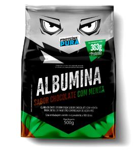 Quantas calorias em 4 colheres (40 g) Albumina Chocolate com Menta?