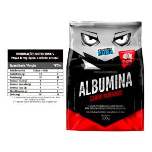 Quantas calorias em 4 colheres de sopa (40 g) Albumina Morango?