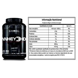 Quantas calorias em 4 colheres de sopa (40 g) Whey3hd?