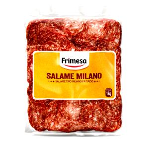 Quantas calorias em 4 fatias (40 g) Salame tipo Milano Fatiado?