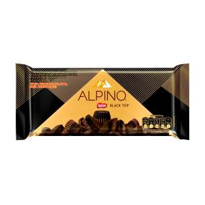 Quantas calorias em 4 quadradinhos (25 g) Chocolate Alpino Blacktop?
