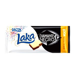 Quantas calorias em 4 quadradinhos (25 g) Chocolate Laka e Diamante Negro?