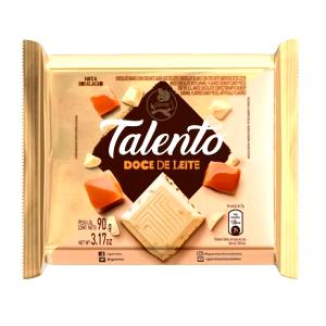 Quantas calorias em 4 quadradinhos (25 g) Talento Doce de Leite?