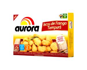 Quantas calorias em 4 unidades (130 g) Iscas de Frango Tempurá?