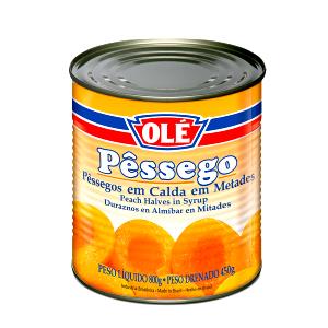 Quantas calorias em 4 unidades (140 g) Pêssego em Calda?