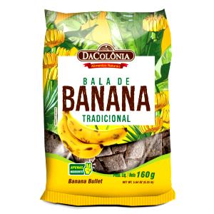 Quantas calorias em 4 unidades (20 g) Bala de Banana?