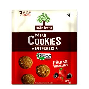 Quantas calorias em 4 unidades (30 g) Mini Cookies Integrais Frutas Vermelhas?