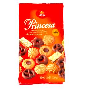 Quantas calorias em 4 unidades (30 g) Princesa Sortido de Bolachas?