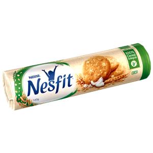 Quantas calorias em 5 biscoitos (30 g) Biscoito Nesfit Coco?