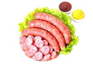 Quantas calorias em 5 fatias (50 g) Linguiça de Carne Suína Defumada?