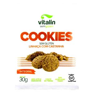 Quantas calorias em 5 unidades (30 g) Cookies Integrais Gergelim com Linhaça?