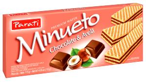 Quantas calorias em 5 unidades (30 g) Wafer Minueto Chocolate Belga?