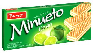 Quantas calorias em 5 unidades (30 g) Wafer Minueto Limão?