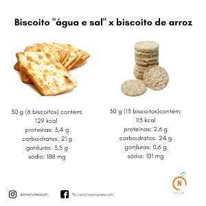 Quantas calorias em 6 biscoitos (30 g) Biscoito Água e Sal?
