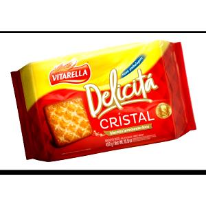 Quantas calorias em 6 biscoitos (30 g) Delicitá Cristal?