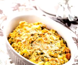 Quantas calorias em 6 Doses Gratinado De Salmão E Legumes?