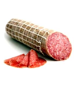 Quantas calorias em 6 fatias (40 g) Salame Barcelona?