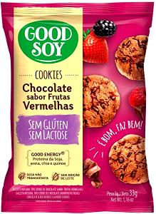 Quantas calorias em 6 unidades (30 g) Cookies Chocolate Sabor Frutas Vermelhas?