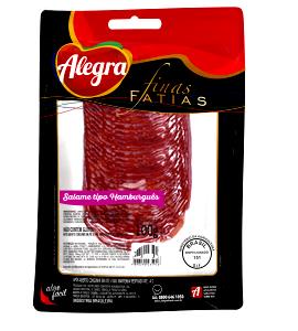 Quantas calorias em 7 fatias (40 g) Salame tipo Hamburguês?