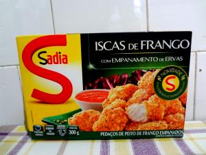 Quantas calorias em 7 unidades (130 g) Iscas de Frango com Empanamento de Ervas?