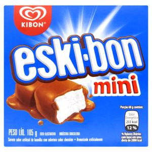 Quantas calorias em 8 bombons (60 g) Eski-Bon Mini?