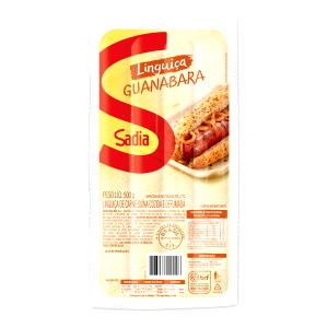 Quantas calorias em 8 pedaços (50 g) Linguiça Guanabara (50g)?
